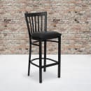 Flash Furniture XU-DG6R8BSCH-BAR-BLKV-GG Bar Stool w/ Metal Schoolhouse Back & Black Vinyl Seat, Black thumbnail 9