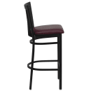 Flash Furniture XU-DG6R8BSCH-BAR-BURV-GG Bar Stool w/ Metal Schoolhouse Back & Burgundy Vinyl Seat, Black thumbnail 2