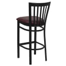 Flash Furniture XU-DG6R8BSCH-BAR-BURV-GG Bar Stool w/ Metal Schoolhouse Back & Burgundy Vinyl Seat, Black thumbnail 3