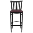 Flash Furniture XU-DG6R8BSCH-BAR-BURV-GG Bar Stool w/ Metal Schoolhouse Back & Burgundy Vinyl Seat, Black thumbnail 4