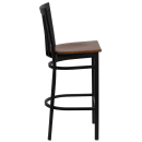 Flash Furniture XU-DG6R8BSCH-BAR-CHYW-GG Bar Stool w/ Metal Schoolhouse Back & Cherry Wood Seat, Black thumbnail 2