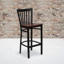 Flash Furniture XU-DG6R8BSCH-BAR-CHYW-GG Bar Stool w/ Metal Schoolhouse Back & Cherry Wood Seat, Black thumbnail 5