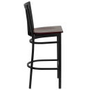 Flash Furniture XU-DG6R8BSCH-BAR-MAHW-GG Bar Stool w/ Metal Schoolhouse Back & Mahogany Wood Seat, Black thumbnail 2