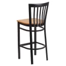 Flash Furniture XU-DG6R8BSCH-BAR-NATW-GG Bar Stool w/ Metal Schoolhouse Back & Natural Wood Seat, Black thumbnail 3