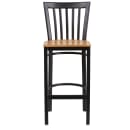 Flash Furniture XU-DG6R8BSCH-BAR-NATW-GG Bar Stool w/ Metal Schoolhouse Back & Natural Wood Seat, Black thumbnail 4