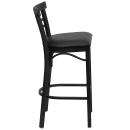 Flash Furniture XU-DG6R9BLAD-BAR-BLKV-GG Bar Stool w/ Metal Ladder Back & Black Vinyl Seat, Black thumbnail 6