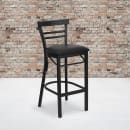 Flash Furniture XU-DG6R9BLAD-BAR-BLKV-GG Bar Stool w/ Metal Ladder Back & Black Vinyl Seat, Black thumbnail 9