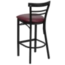 Flash Furniture XU-DG6R9BLAD-BAR-BURV-GG Bar Stool w/ Metal Ladder Back & Burgundy Vinyl Seat, Black thumbnail 3
