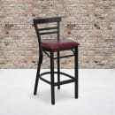 Flash Furniture XU-DG6R9BLAD-BAR-BURV-GG Bar Stool w/ Metal Ladder Back & Burgundy Vinyl Seat, Black thumbnail 5