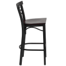 Flash Furniture XU-DG6R9BLAD-BAR-MAHW-GG Bar Stool w/ Metal Ladder Back & Mahogany Wood Seat, Black thumbnail 2