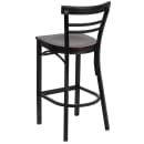 Flash Furniture XU-DG6R9BLAD-BAR-MAHW-GG Bar Stool w/ Metal Ladder Back & Mahogany Wood Seat, Black thumbnail 3