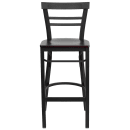 Flash Furniture XU-DG6R9BLAD-BAR-MAHW-GG Bar Stool w/ Metal Ladder Back & Mahogany Wood Seat, Black thumbnail 4