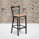Flash Furniture XU-DG6R9BLAD-BAR-NATW-GG Bar Stool w/ Metal Ladder Back & Natural Wood Seat, Black thumbnail 5