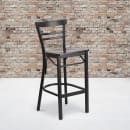 Flash Furniture XU-DG6R9BLAD-BAR-WALW-GG Bar Stool w/ Metal Ladder Back & Walnut Wood Seat, Black thumbnail 5