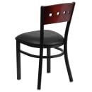 Flash Furniture XU-DG-6Y1B-MAH-BLKV-GG Restaurant Chair w/ Mahogany Wood Back & Black Vinyl Seat - Steel Frame, Black thumbnail 3