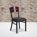 Flash Furniture XU-DG-6Y1B-MAH-BLKV-GG Restaurant Chair w/ Mahogany Wood Back & Black Vinyl Seat - Steel Frame, Black thumbnail 5