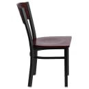 Flash Furniture XU-DG-6Y1B-MAH-MTL-GG Restaurant Chair w/ Mahogany Wood Back & Seat - Steel Frame, Black thumbnail 2