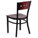 Flash Furniture XU-DG-6Y1B-MAH-MTL-GG Restaurant Chair w/ Mahogany Wood Back & Seat - Steel Frame, Black thumbnail 3