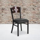 Flash Furniture XU-DG-6Y2B-WAL-BLKV-GG Restaurant Chair w/ Walnut Wood Back & Black Vinyl Seat - Steel Frame, Black thumbnail 5