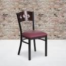 Flash Furniture XU-DG-6Y2B-WAL-BURV-GG Restaurant Chair w/ Walnut Wood Back & Burgundy Vinyl Seat - Steel Frame, Black thumbnail 5