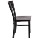Flash Furniture XU-DG-6Y2B-WAL-MTL-GG Restaurant Chair w/ Walnut Wood Back & Seat - Steel Frame, Black thumbnail 2
