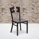 Flash Furniture XU-DG-6Y2B-WAL-MTL-GG Restaurant Chair w/ Walnut Wood Back & Seat - Steel Frame, Black thumbnail 5