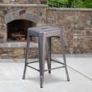 Flash Furniture XU-DG-TP0004-24-GG Backless Bar Stool w/ Metal Seat, Silver thumbnail 6