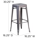 Flash Furniture XU-DG-TP0004-30-GG Backless Bar Stool w/ Metal Seat, Silver thumbnail 2