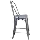 Flash Furniture XU-DG-TP001B-24-GG Bar Stool w/ Curved Back & Metal Seat, Silver thumbnail 4