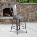 Flash Furniture XU-DG-TP001B-24-GG Bar Stool w/ Curved Back & Metal Seat, Silver thumbnail 8