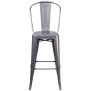Flash Furniture XU-DG-TP001B-30-GG Bar Stool w/ Curved Back & Metal Seat, Silver thumbnail 5