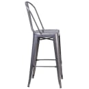 Flash Furniture XU-DG-TP001B-30-GG Bar Stool w/ Curved Back & Metal Seat, Silver thumbnail 6