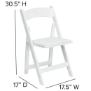 Flash Furniture XF-2901-WH-WOOD-GG Folding Chair w/ White Vinyl Back & Seat - Beechwood Frame, White thumbnail 2