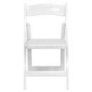 Flash Furniture XF-2901-WH-WOOD-GG Folding Chair w/ White Vinyl Back & Seat - Beechwood Frame, White thumbnail 5