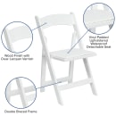Flash Furniture XF-2901-WH-WOOD-GG Folding Chair w/ White Vinyl Back & Seat - Beechwood Frame, White thumbnail 6