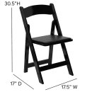 Flash Furniture XF-2902-BK-WOOD-GG Folding Chair w/ Black Vinyl Back & Seat - Beechwood Frame, Black thumbnail 2