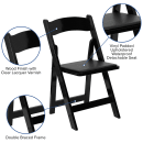 Flash Furniture XF-2902-BK-WOOD-GG Folding Chair w/ Black Vinyl Back & Seat - Beechwood Frame, Black thumbnail 6