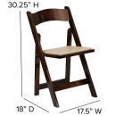 Flash Furniture XF-2903-FRUIT-WOOD-GG Folding Chair w/ Beige Vinyl Back & Seat - Beechwood Frame, Fruitwood Finish thumbnail 2