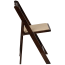 Flash Furniture XF-2903-FRUIT-WOOD-GG Folding Chair w/ Beige Vinyl Back & Seat - Beechwood Frame, Fruitwood Finish thumbnail 3