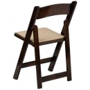 Flash Furniture XF-2903-FRUIT-WOOD-GG Folding Chair w/ Beige Vinyl Back & Seat - Beechwood Frame, Fruitwood Finish thumbnail 4
