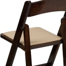 Flash Furniture XF-2903-FRUIT-WOOD-GG Folding Chair w/ Beige Vinyl Back & Seat - Beechwood Frame, Fruitwood Finish thumbnail 8
