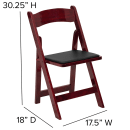 Flash Furniture XF-2903-MAH-WOOD-GG Folding Chair w/ Black Vinyl Back & Seat - Beechwood Frame, Mahogany thumbnail 2
