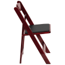 Flash Furniture XF-2903-MAH-WOOD-GG Folding Chair w/ Black Vinyl Back & Seat - Beechwood Frame, Mahogany thumbnail 3
