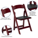 Flash Furniture XF-2903-MAH-WOOD-GG Folding Chair w/ Black Vinyl Back & Seat - Beechwood Frame, Mahogany thumbnail 6