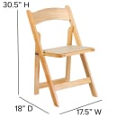 Flash Furniture XF-2903-NAT-WOOD-GG Folding Chair w/ Beige Vinyl Back & Seat - Beechwood Frame, Natural Finish thumbnail 2