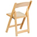 Flash Furniture XF-2903-NAT-WOOD-GG Folding Chair w/ Beige Vinyl Back & Seat - Beechwood Frame, Natural Finish thumbnail 4