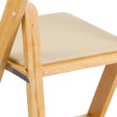 Flash Furniture XF-2903-NAT-WOOD-GG Folding Chair w/ Beige Vinyl Back & Seat - Beechwood Frame, Natural Finish thumbnail 8