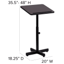 Flash Furniture XU-LECTERN-ADJ-GG Portable Lectern w/ Mahogany Laminate Top & Black Steel Frame - 20"W x 18 1/4"D x 35 1/2" to 48"H thumbnail 2