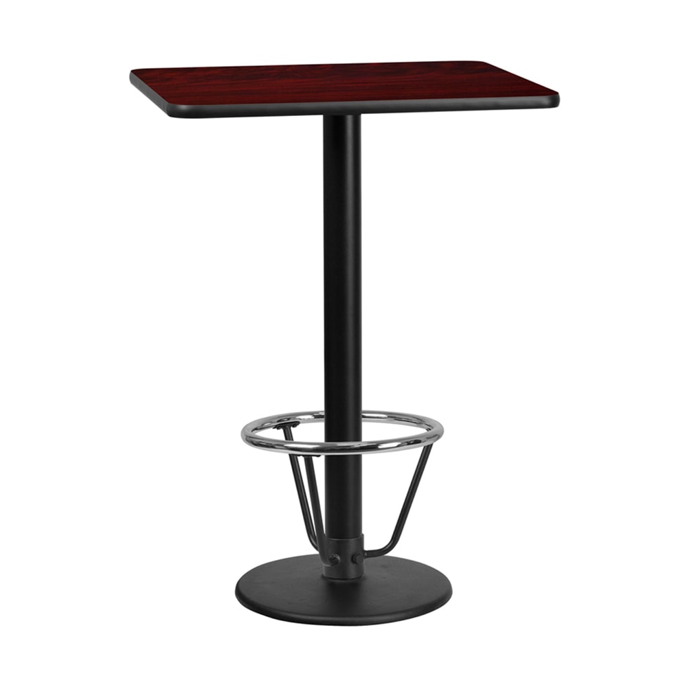 Flash Furniture XU-MAHTB-2430-TR18B-3CFR-GG Rectangular Bar Height Table w/ Mahogany Laminate Top - 30"W x 24"D x 43 1/8"H, Cast Iron Base