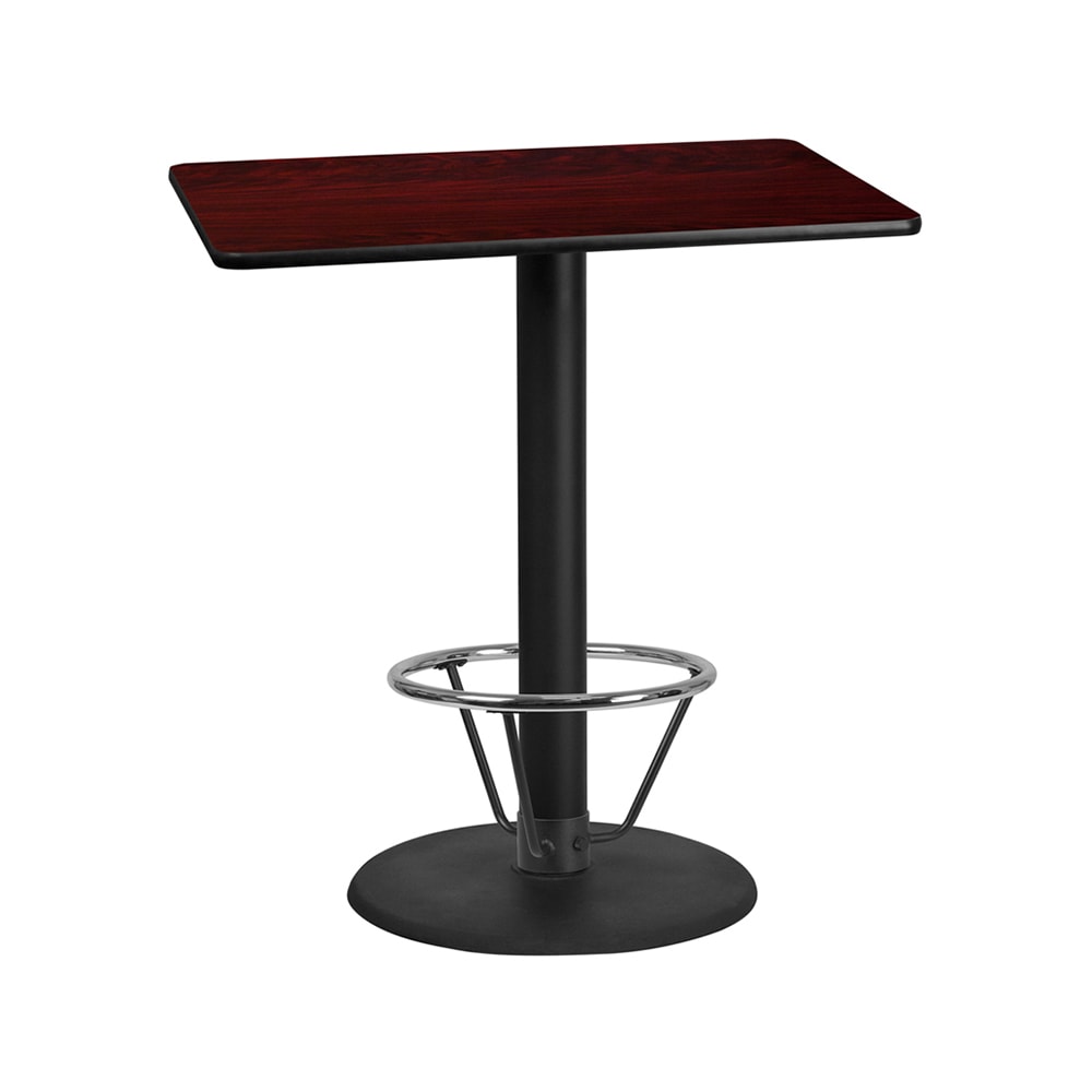Flash Furniture XU-MAHTB-3042-TR24B-4CFR-GG Rectangular Bar Height Table w/ Mahogany Laminate Top - 42"W x 30"D x 43 1/8"H, Cast Iron Base